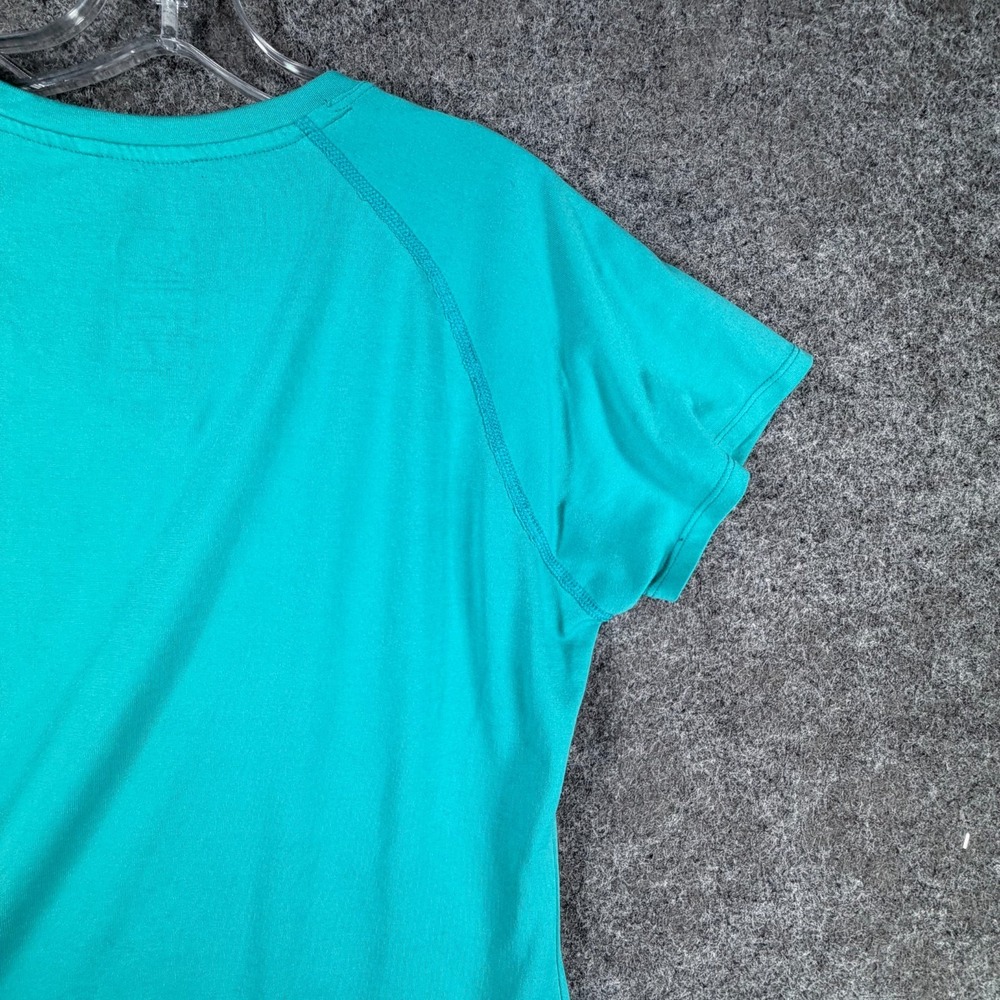 The North Face Reaxion Amp V-Neck T-Shirt Womens L Teal Blue Everyday Comfort - Picture 11 of 16